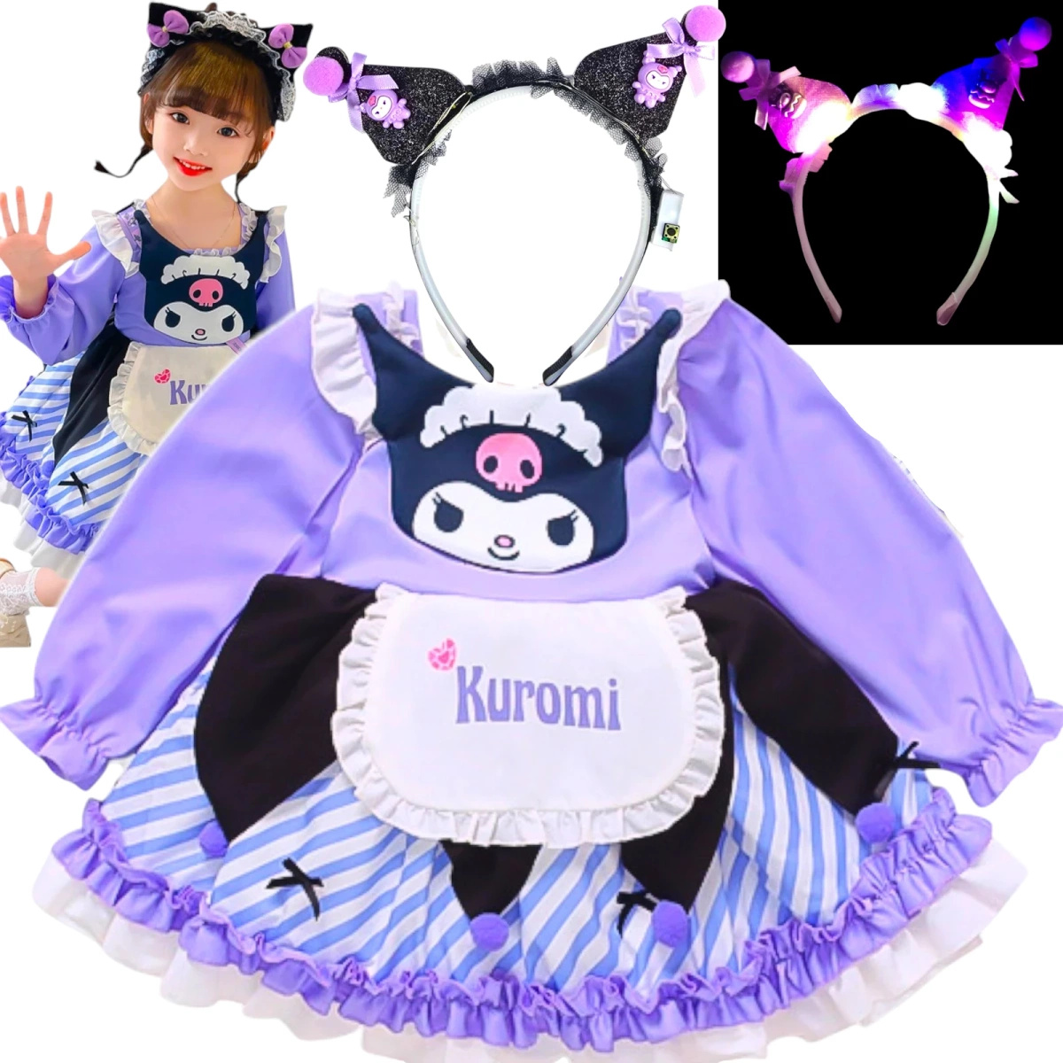 KUROMI Strój dla dziewczynki (rozmiar M 120-130cm)