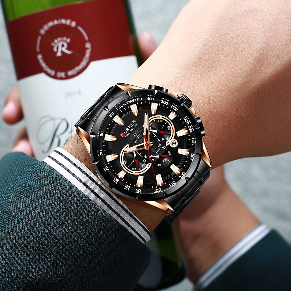 ELEGANCKI ZEGAREK MĘSKI CURREN CHRONOGRAF 3 WZORY