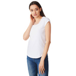 T-shirt Damski Z Ozdobnym Dekoltem M